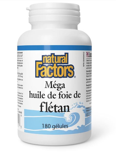 Méga Huile de Foie de Flétan - Natural Factors - 180 gélules